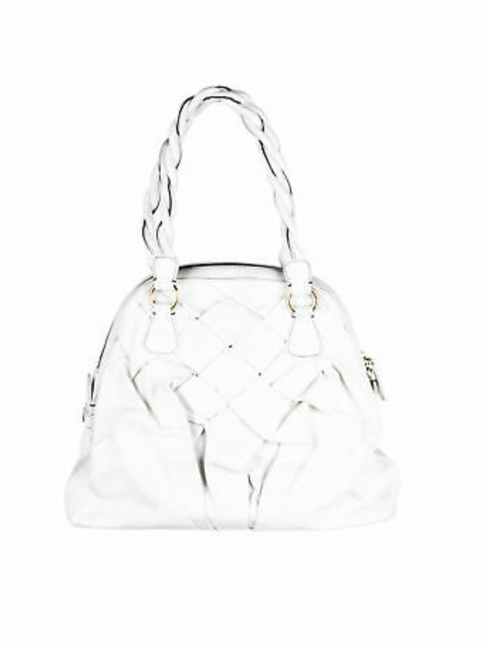 VALENTINO White Woven Couture Bag